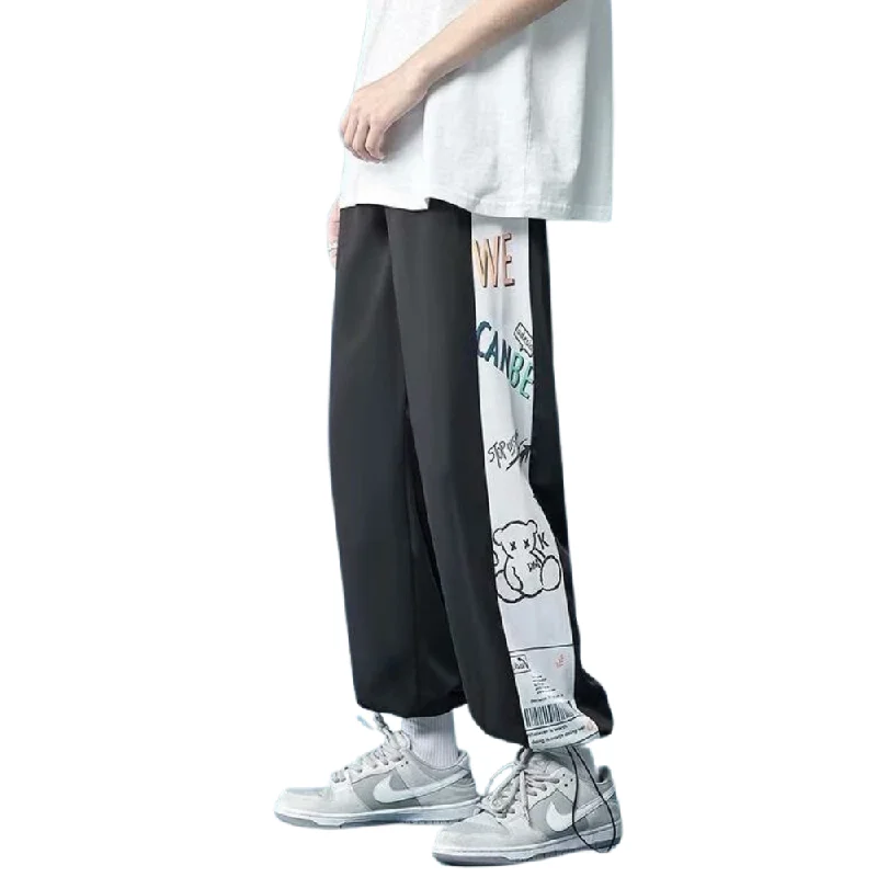 Cartoon Bear Letter Graphic Sweatpants