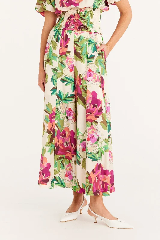 Fleur Wide Leg Pant - Pink Floral