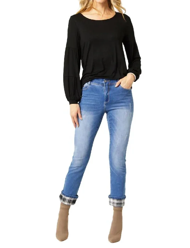 Omg Zoey Zip Boyfriend Jeans In Medium Denim