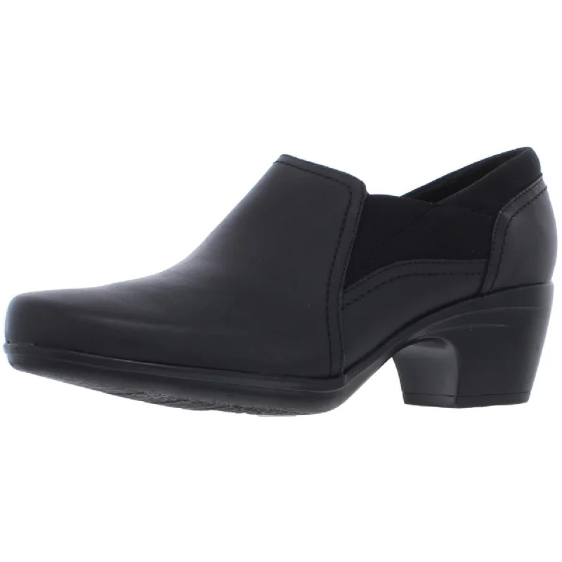 Clarks Womens Emily Amelia Leather Slip On Booties