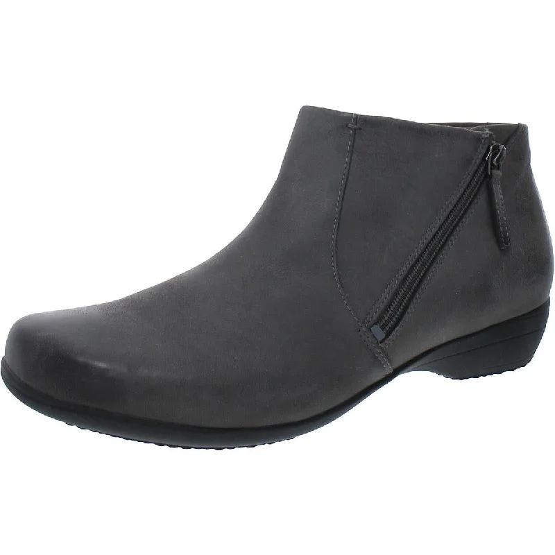 Dansko Womens Leather Comfort Booties