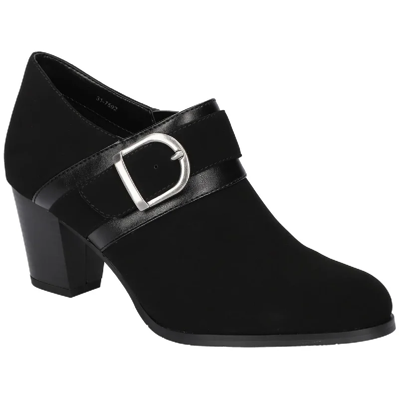 Easy Street Womens Delia Faux Suede Zipper Booties