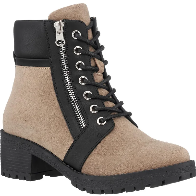 G.C. Shoes Womens Taylor Ankle Zipper Combat & Lace-up Boots