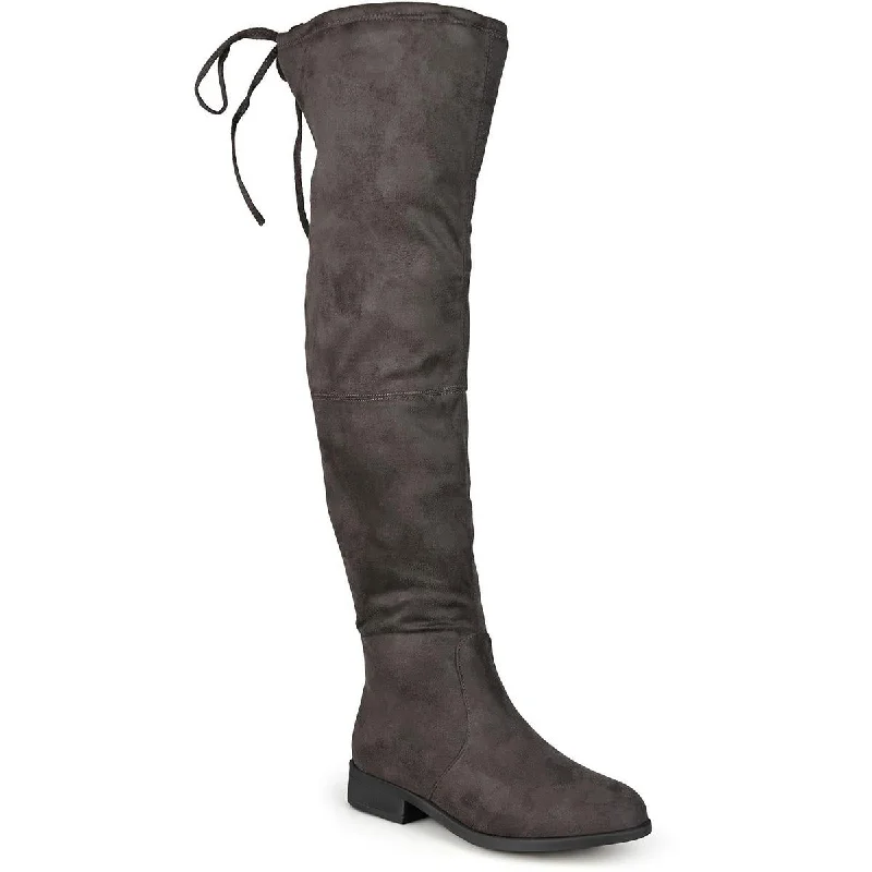 Journee Collection Womens Almond Toe Block Heel Over-The-Knee Boots