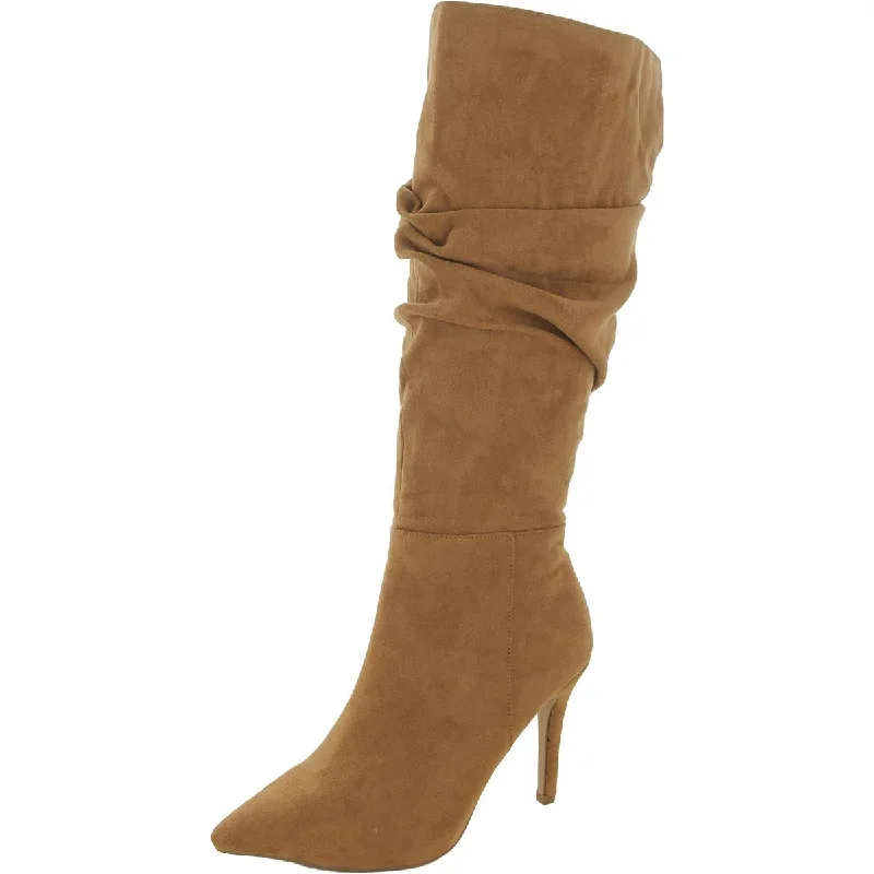 Journee Collection Womens Faux Suede Pointed Toe Knee-High Boots