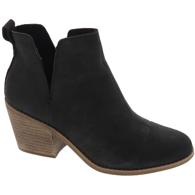 Toms Womens Everly Cutout Cut-Out Leather Ankle Boots