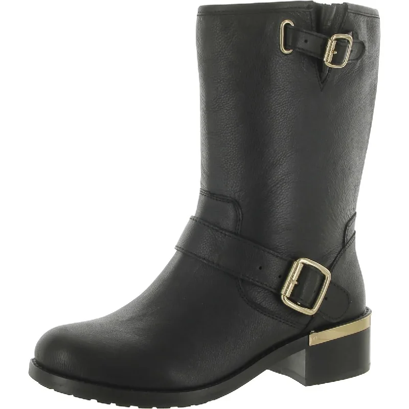 Vince Camuto Womens Wendeema Leather Buckle Booties